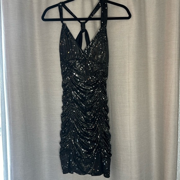 TABOO VINTAGE Y2K SPARKLE BODY-CON DRESS (L) - Picture 1 of 7